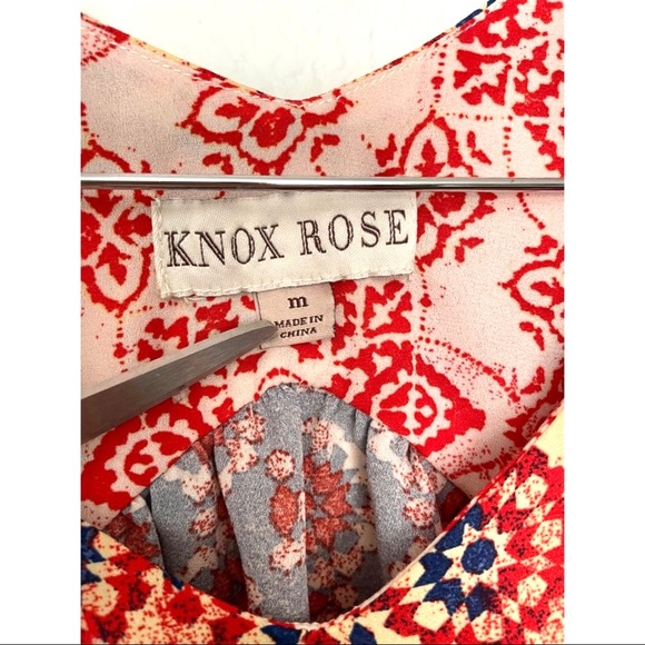 KNOX ROSE Patchwork Babydoll Sleeveless Top - size M - Picture 2 of 6